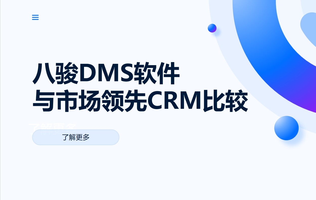 八骏DMS经销商管理软件与市场领先CRM系统比较